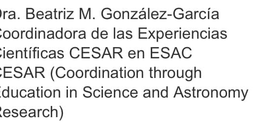 EXPERIENCIAS CIENTÍFICAS CESAR EN ESAC CESAR